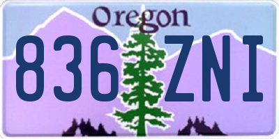 OR license plate 836ZNI