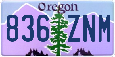 OR license plate 836ZNM