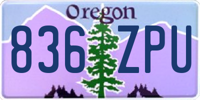 OR license plate 836ZPU