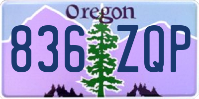 OR license plate 836ZQP
