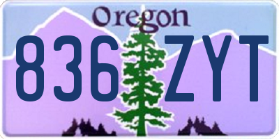 OR license plate 836ZYT