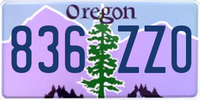 OR license plate 836ZZO