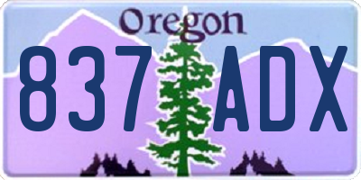OR license plate 837ADX