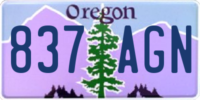 OR license plate 837AGN