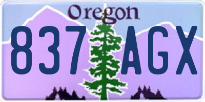 OR license plate 837AGX