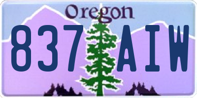 OR license plate 837AIW