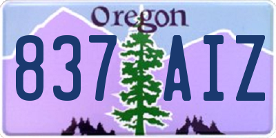 OR license plate 837AIZ