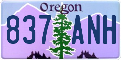 OR license plate 837ANH
