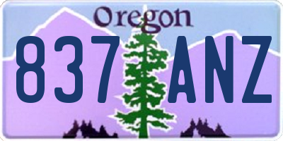 OR license plate 837ANZ