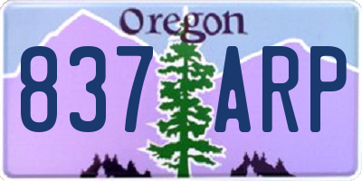 OR license plate 837ARP
