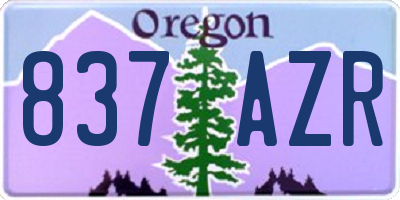 OR license plate 837AZR