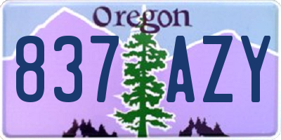 OR license plate 837AZY