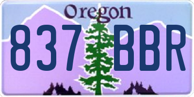OR license plate 837BBR