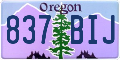 OR license plate 837BIJ