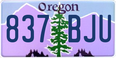 OR license plate 837BJU