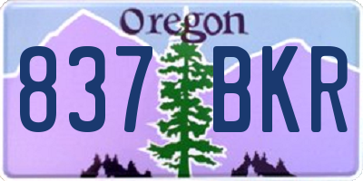 OR license plate 837BKR