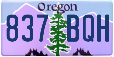 OR license plate 837BQH