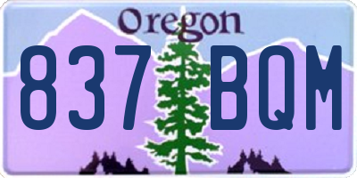 OR license plate 837BQM