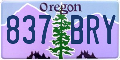 OR license plate 837BRY