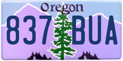 OR license plate 837BUA