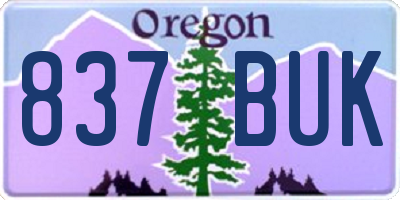 OR license plate 837BUK