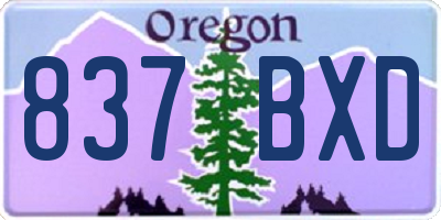 OR license plate 837BXD