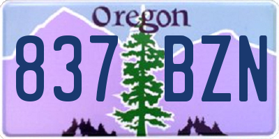 OR license plate 837BZN