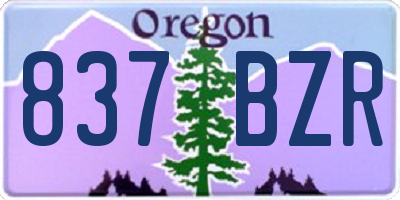 OR license plate 837BZR
