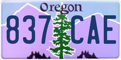 OR license plate 837CAE