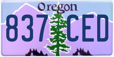 OR license plate 837CED