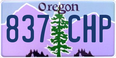 OR license plate 837CHP