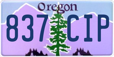 OR license plate 837CIP