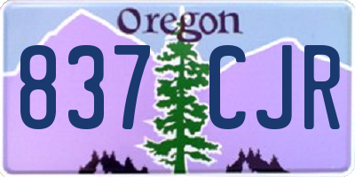 OR license plate 837CJR