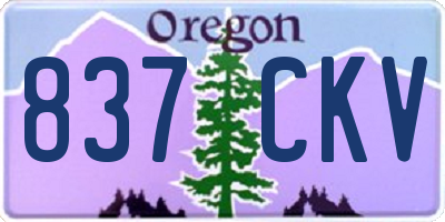 OR license plate 837CKV