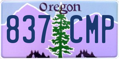 OR license plate 837CMP