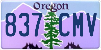 OR license plate 837CMV