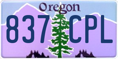OR license plate 837CPL