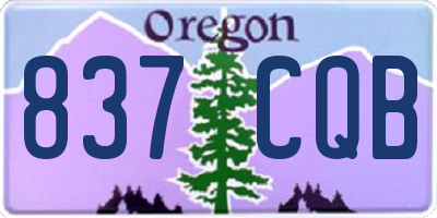 OR license plate 837CQB