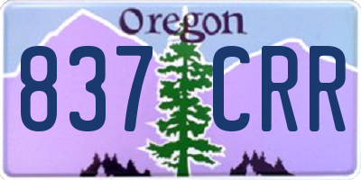 OR license plate 837CRR