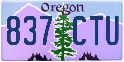 OR license plate 837CTU