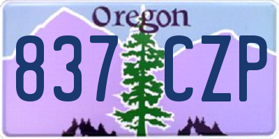 OR license plate 837CZP
