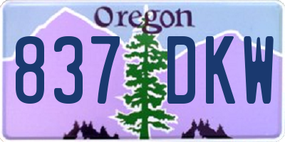 OR license plate 837DKW