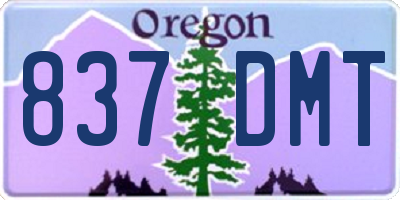 OR license plate 837DMT