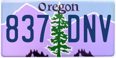 OR license plate 837DNV