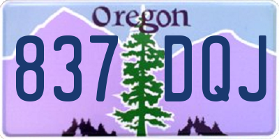 OR license plate 837DQJ