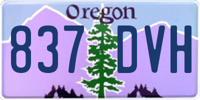 OR license plate 837DVH