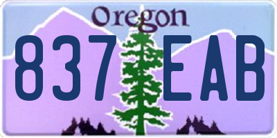 OR license plate 837EAB