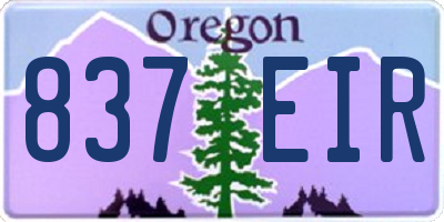 OR license plate 837EIR
