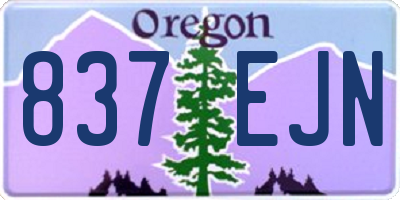 OR license plate 837EJN