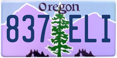 OR license plate 837ELI